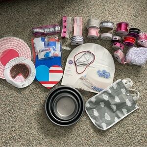 DIAPER CAKE 3 Tier Undecorated Baby Shower DIY Cake Boards Ribbons 3pc Cake Pan